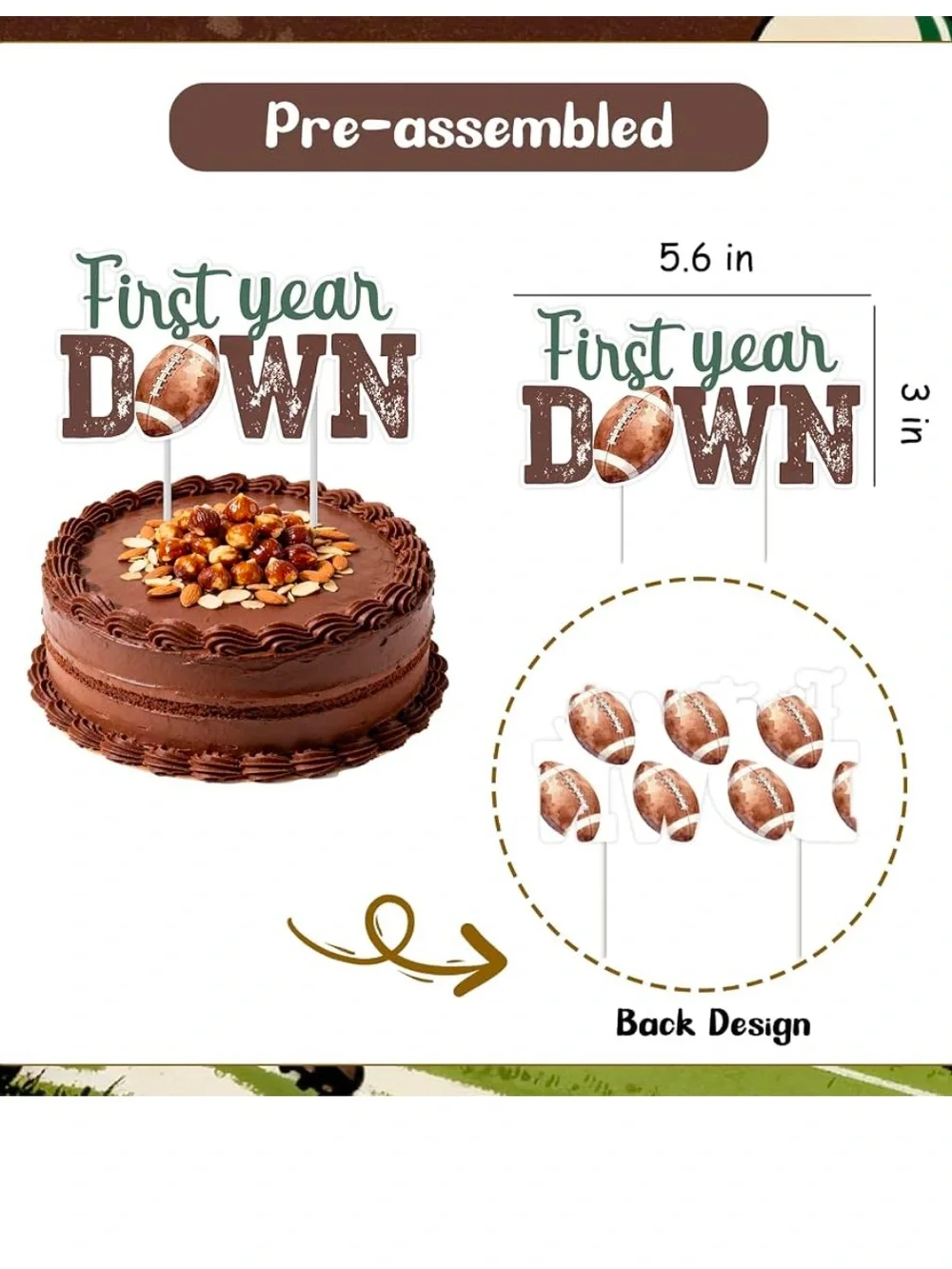 First Year Down cake topper and cupcake toppers
